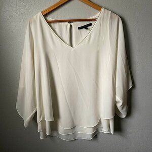 White House Black Market Women's Ivory Blouse